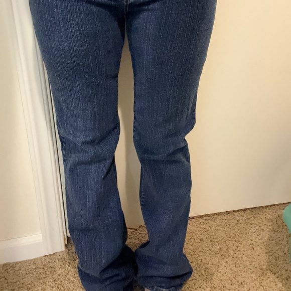 Vintage NYDJ Size 4 Dark Indigo Straight Leg Tummy Tuck Jeans Made in USA Comfy‎ - Picture 6 of 11